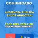 Comunicado: Audiência Pública da Saúde Municipal será realizada no dia 23 de abril